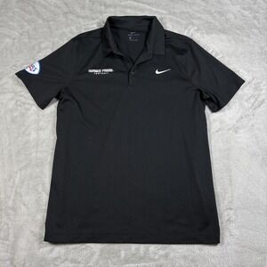 TCU Horned Frogs Polo Shirt Mens Medium Black Nike Dri Fit Football Texas Bowl